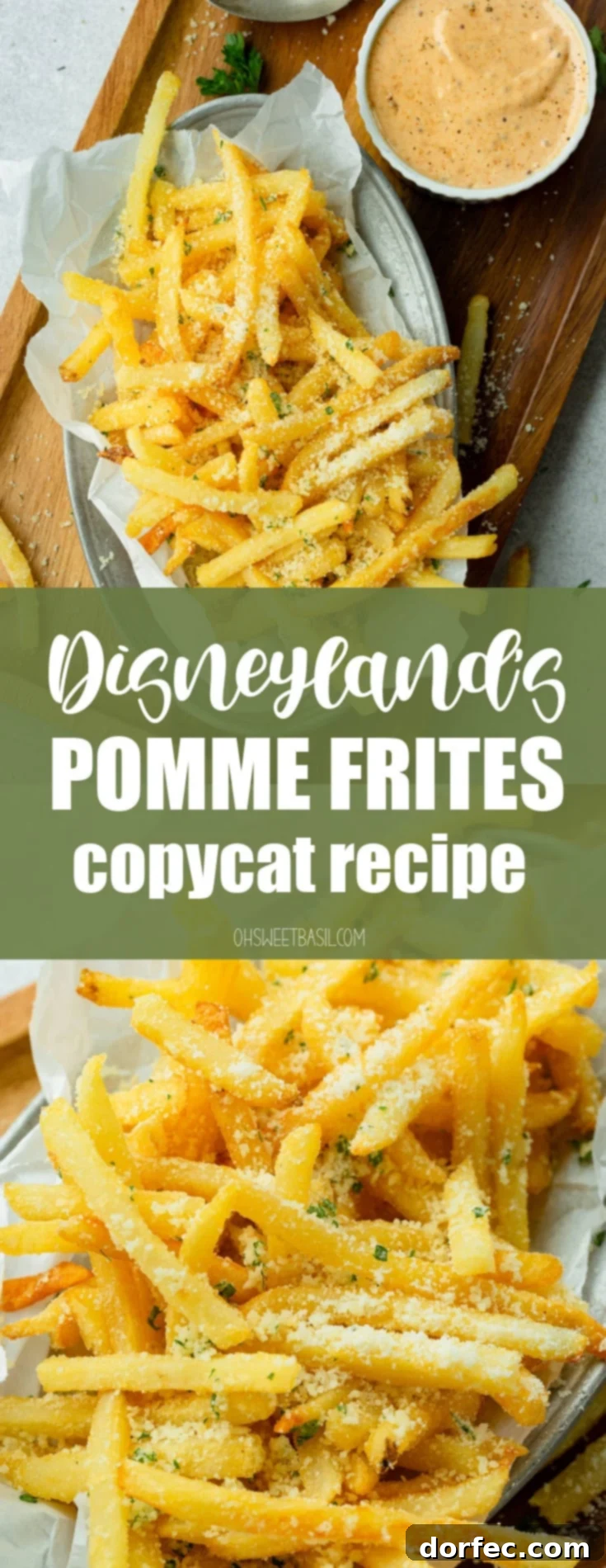 A dish brimming with hot, salty parmesan fries, with a small bowl of creamy Cajun dipping sauce sitting invitingly next to it, showcasing the perfect pairing.