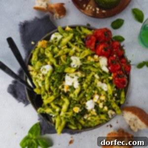 Grilled Corn and Roasted Tomato Pesto Pasta