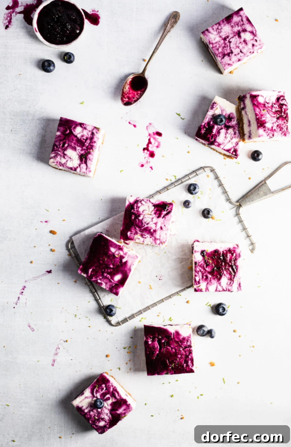 Our no-bake blueberry lime cheesecake bars are bursting with flavor and are a breeze to make!