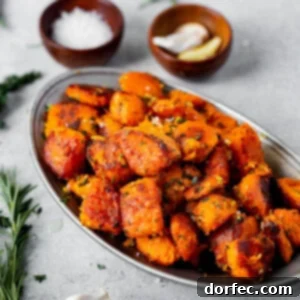 Crispy Sweet Potato Perfection 2 A serving of crispy roasted sweet potatoes.