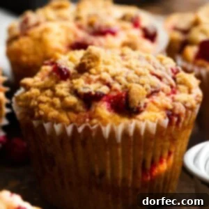 A beautiful plate of freshly baked cranberry sauce muffins with streusel topping.