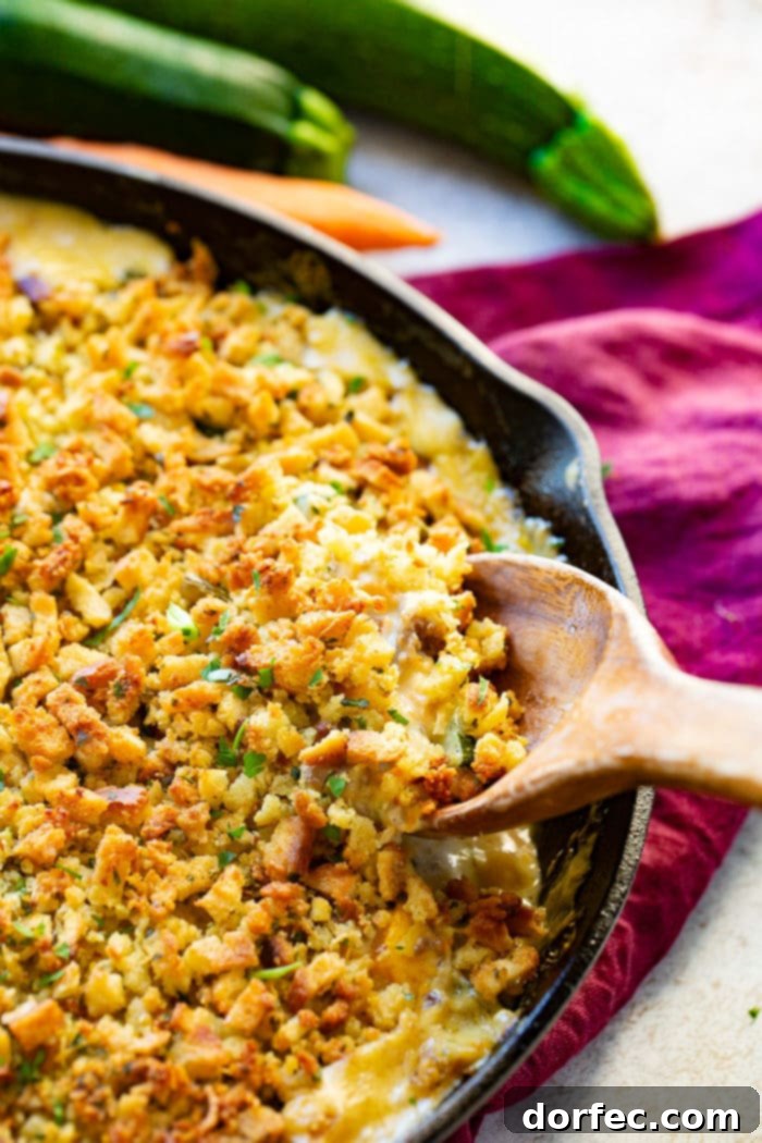 Weekly Meal Plan: September 25 - October 1 4 A rustic cast iron skillet brimming with a creamy zucchini and sausage casserole, generously topped with a golden-brown, crispy stuffing, with a wooden serving spoon poised to dish out a portion. ohsweetbasil.com