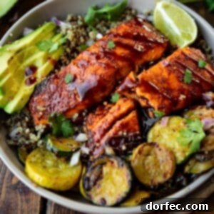 A perfectly cooked BBQ salmon fillet from the air fryer, ready to be served.