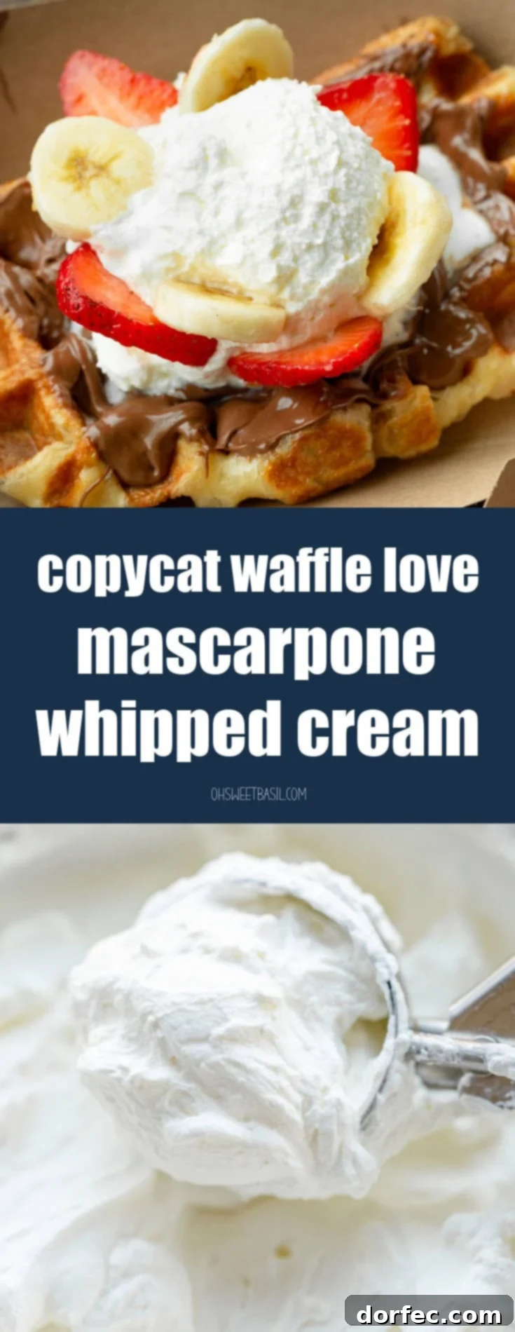a photo of someone scooping up some mascarpone whipped cream with an ice cream scoop