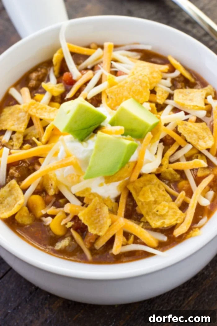 The Best Taco Soup Recipe made in your Instant Pot or Slow Cooker, a hearty and flavorful meal perfect for any day of the week. ohsweetbasil.com
