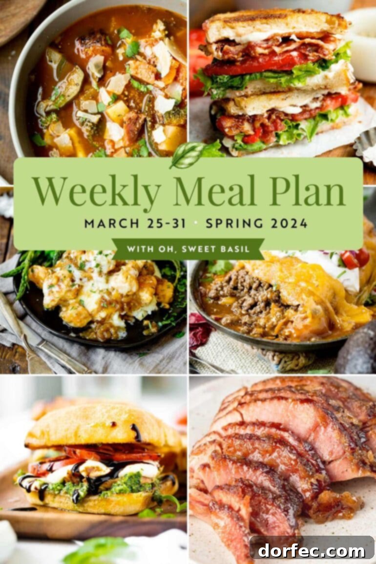 a graphic showing a weekly menu plan