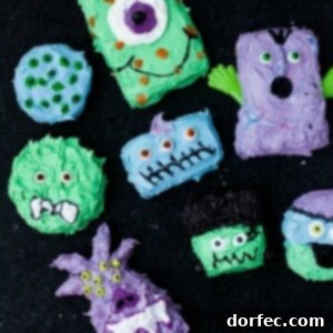 Cookie Fiends 4 Halloween cookie monsters are a blast to make! Find tips for various monster designs and an easy recipe.