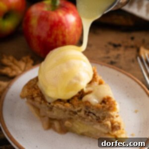 Dutch Apple Pie with White Chocolate Butter Sauce
