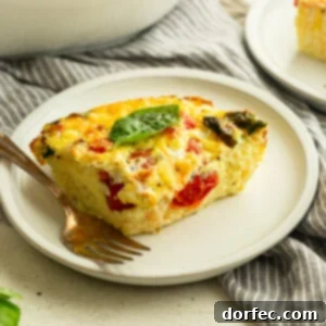 Serving of breakfast egg casserole
