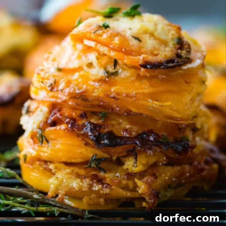Cheesy Gruyere Sweet Potato Stacks