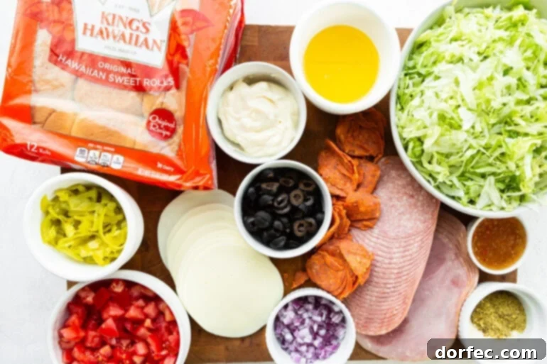 Ingredients for Italian sliders