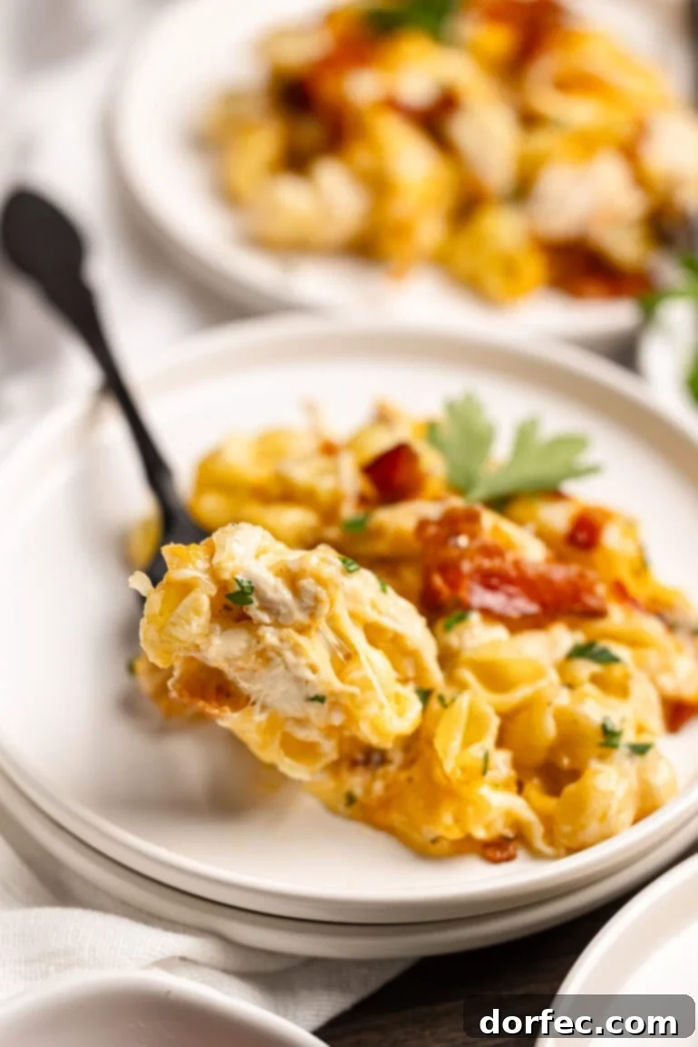 Ultimate Chicken Bacon Ranch Casserole 14 Chicken Bacon Ranch Casserole on a Plate