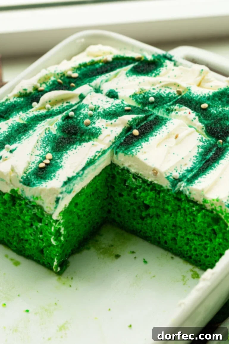 Shamrock Jello Poke Cake: A St. Patrick's Day Treat 3 Green Lime Jello Poke Cake with Cream Cheese Frosting