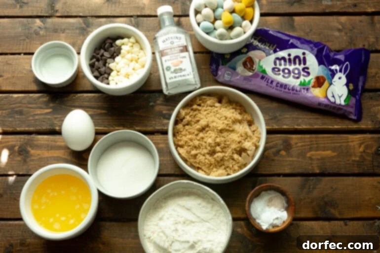 Ingredients for Cadbury Mini Egg Blondies