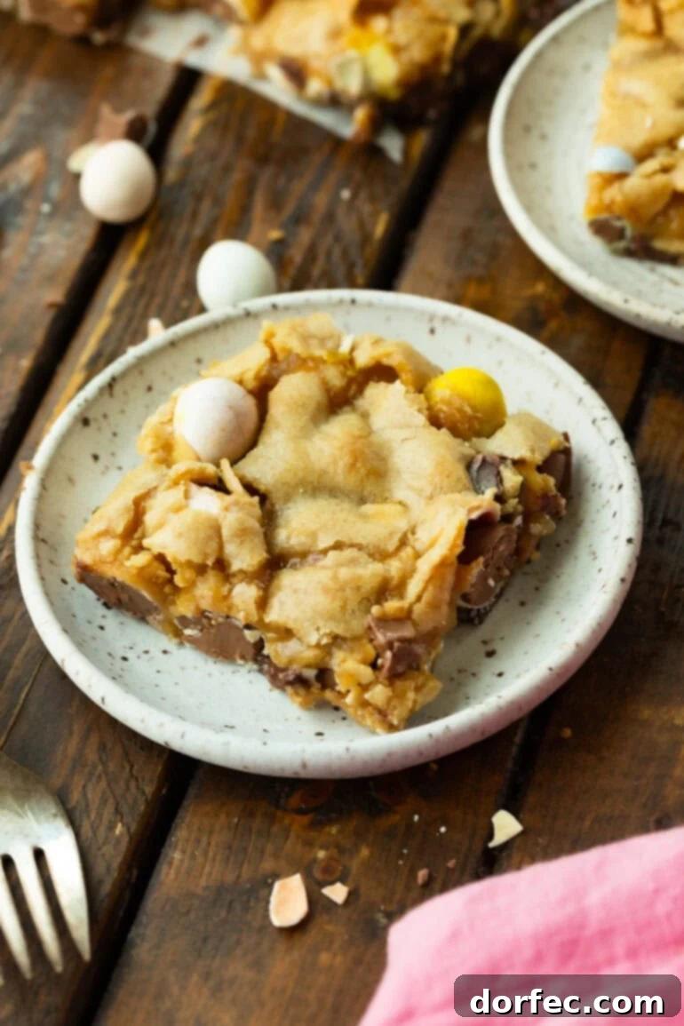 Chewy Cadbury Mini Egg Blondie Slice