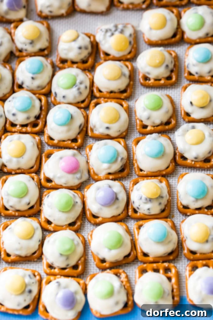 Easter Kiss Pretzel Bites 2 Easter Pretzel Hugs with M&Ms