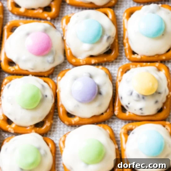 Easter Kiss Pretzel Bites 5 Hershey Kiss Pretzels with M&Ms