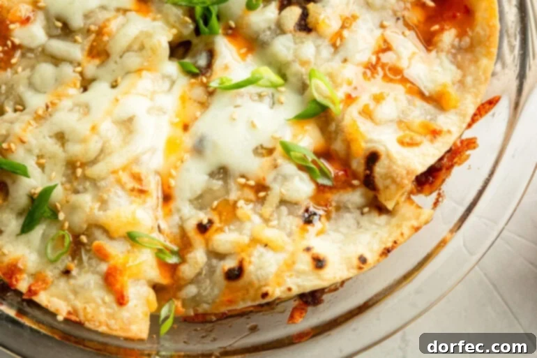 Korean Beef Crisps: Weeknight Delight 2 Crispy Korean Beef Pockets in a casserole dish