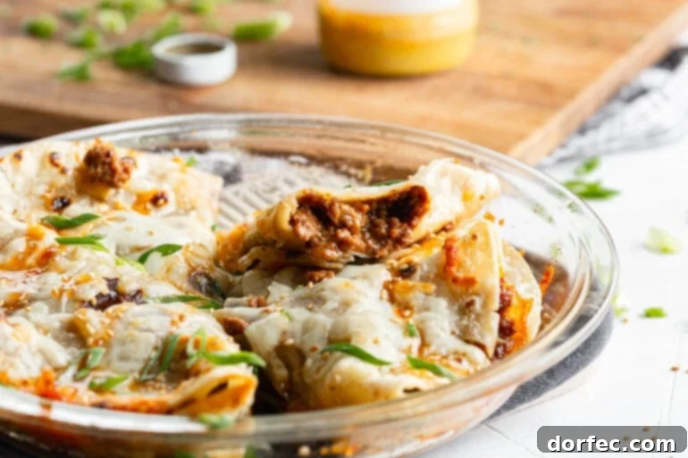 Korean Beef Crisps: Weeknight Delight 4 Korean Beef Pocket with a bite taken out of it