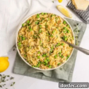 Lemon Orzo with Peas