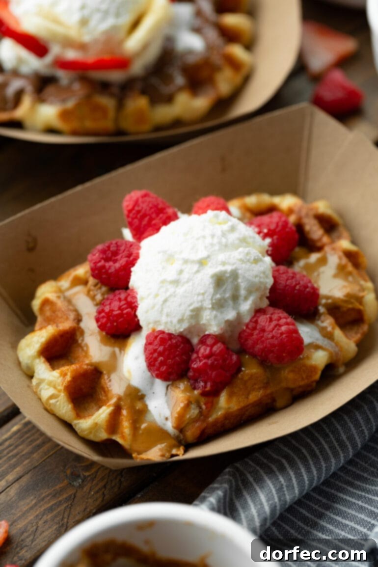 Mascarpone Dream Cream 5 Waffle with Biscoff, raspberries and whipped cream