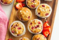 Pillowy Soft Greek Yogurt Strawberry Oat Muffins
