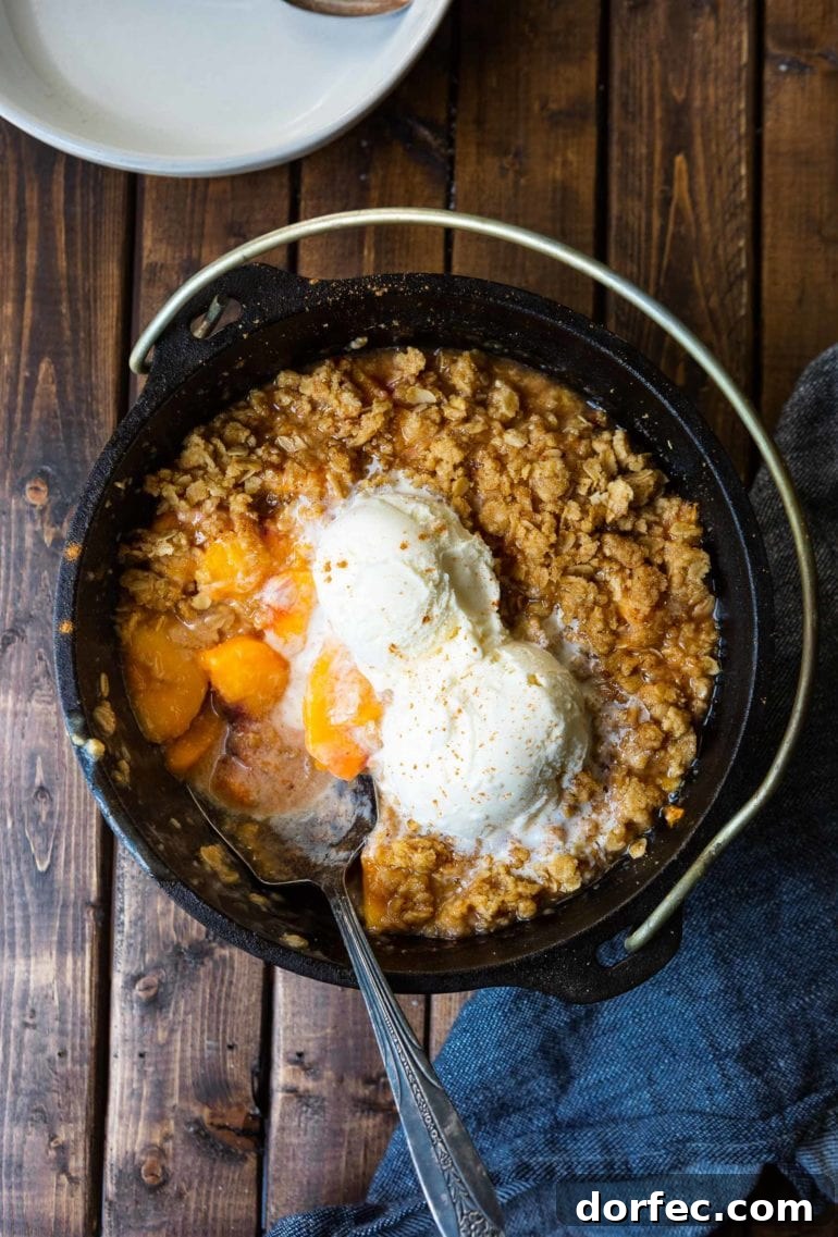 Smoked peach crisp