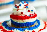 Patriotic Red, White & Blue Mini Cheesecake Bites