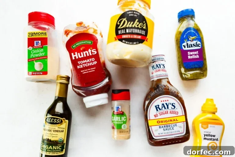 Ultimate Homemade Burger Sauce Recipe for Juicy Flavor 4 all the ingredients to make the best burger sauce including mayonnaise, bbq sauce, ketchup, worchestershire, relish and seasonings