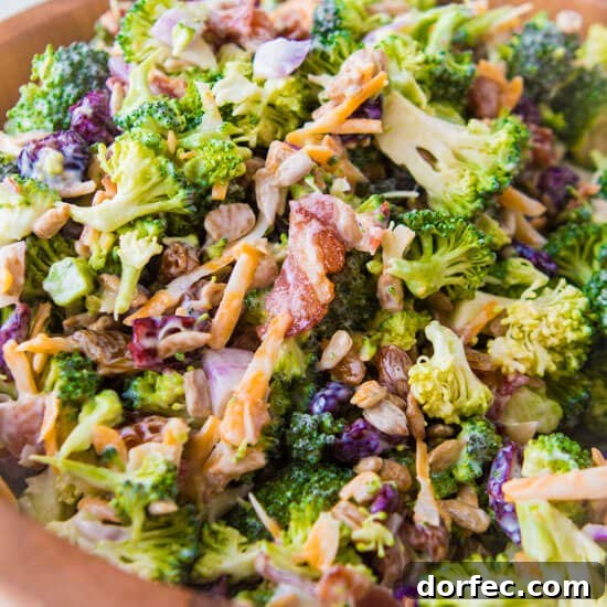 Broccoli salad with bacon and cheese