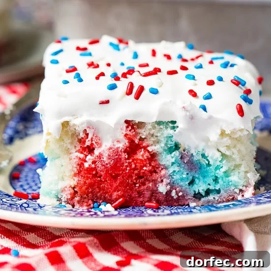 Red white and blue poke cake